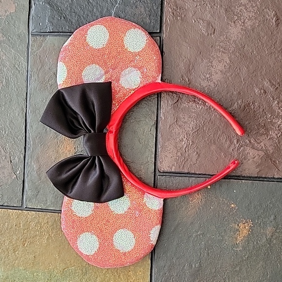 Disney Minnie Mouse Ears Headband, red and black, NWOT - Picture 3 of 6
